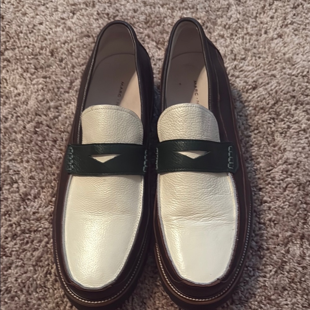 Marc Nolan Green and Brown Loafers Classic Slip-Ons